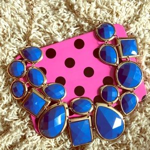 Macy’s Gold with royal blue statement necklace!